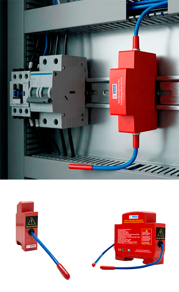 Breeze Fire Protection Electric Panel Fire DIN Rail Extinguisher